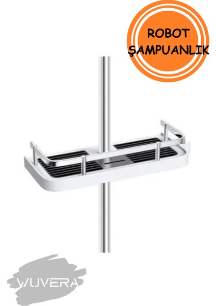Robot ve Sürgülü Duş Seti Sabunluk Şampuanlık Liflik Lüx Kromajlı Banyo Organizer fiyatları
