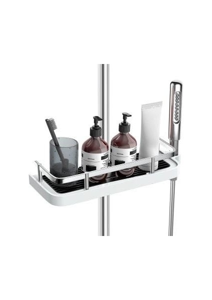 Robot ve Sürgülü Duş Seti Sabunluk Şampuanlık Liflik Lüx Kromajlı Banyo Organizer modelleri