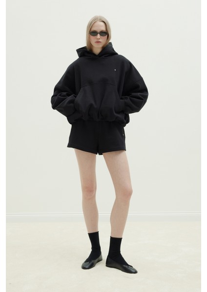 Siyah Hardy Kapüşonlu Sweatshirt