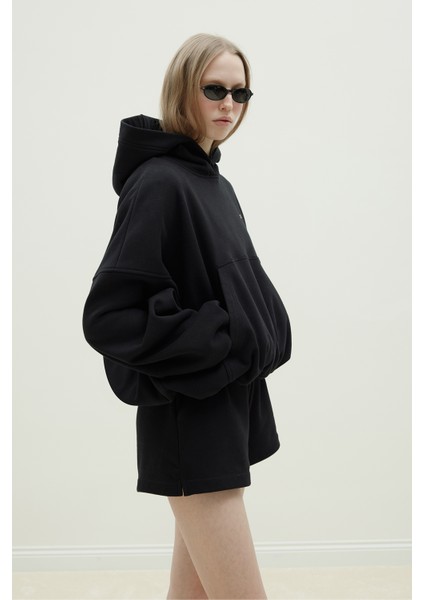 Siyah Hardy Kapüşonlu Sweatshirt