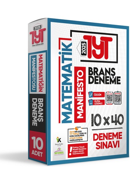 2025 YKS TYTnin Manifestosu (Türkçe-Mat-Fen-Sosyal) Branş Deneme ALTIN PAKET (4x10) Dijital Çözümlü