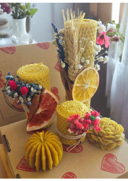 Doğal Sarma Balmumu Mum 5 Li Set