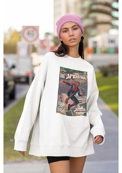 Marvel Comics Group Spider-Man Baskılı Unisex Oversize Sweatshirt fiyatları