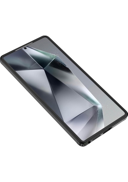 Galaxy S25 Ultra Uyumlu Kılıf Kamera Korumalı Şeffaf Arka Yüzey Zore New Roll Kapak-Siyah
