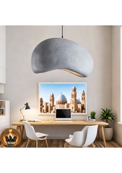 Petra Doğal Taş Efektli Modern Beton Avize Çap: 300MM fiyatları