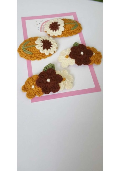 Sonbahar Tonları % 100 Cotton El Emeği 4'lü Çıt Çıt Toka