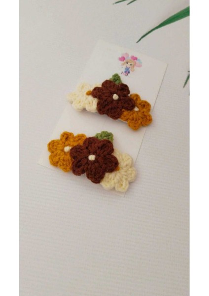 Sonbahar Tonları % 100 Cotton El Emeği 4'lü Çıt Çıt Toka