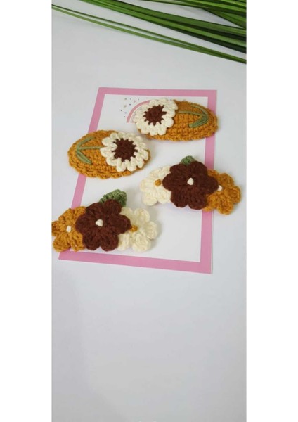 Sonbahar Tonları % 100 Cotton El Emeği 4'lü Çıt Çıt Toka