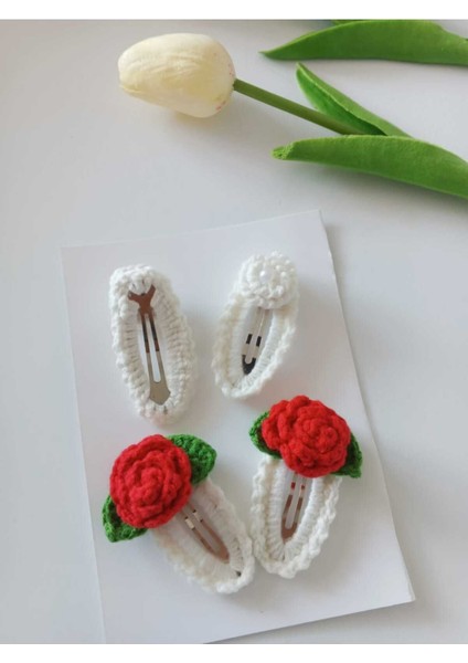 Toka Çiçek Handmade Organik 4'lü El Emeği Çıt Çıt Toka Set
