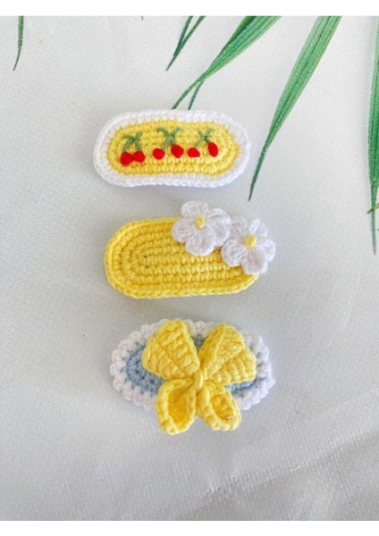 Toka %100 Cotton El Emeği Karma 3'lü Çıt Çıt Toka Set