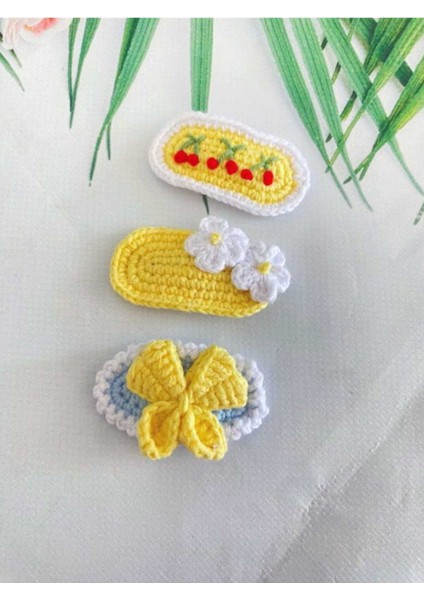 Toka %100 Cotton El Emeği Karma 3'lü Çıt Çıt Toka Set