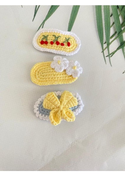 Toka %100 Cotton El Emeği Karma 3'lü Çıt Çıt Toka Set