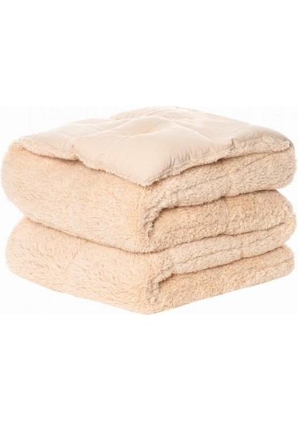 Çift Kişilik Peluş Yorgan Krem 195X215