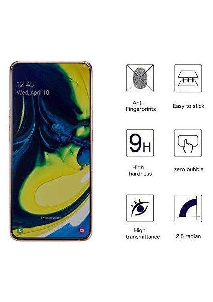 Samsung Galaxy A80 Privacy 5d Gizlilik Filtreli Cam Ekran Koruyucu Siyah