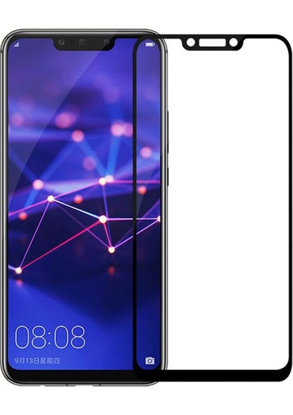 Huawei Mate 20 Lite Tam Kaplayan Temperli Cam Ekran Koruyucu Siyah