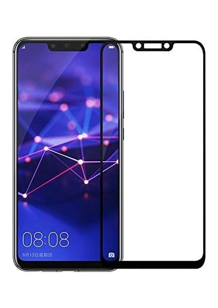 Huawei Mate 20 Lite Tam Kaplayan Temperli Cam Ekran Koruyucu Siyah