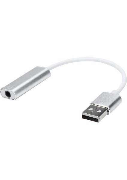 USB Den Mikrofonlu Kulaklık Çevirici (Usb To 3.5 mm Jack) Playstation Uyumlu Bilgisayar Ses Kartı Kablosu 3.5 mm Jack (Dişi) Girişli Ses Adaptörü 7.1 Dönüştürücü Ps3 Ps4 Ps5 Uyumlu (Beyaz)