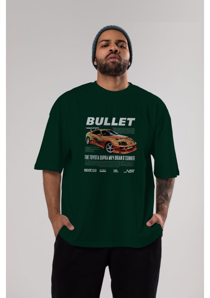 Toyota Supra Mk4 Bullet Ön Baskılı Oversize T-Shirt Erkek Kadın Unisex Pamuk Bisiklet Yaka Tişort indirimleri
