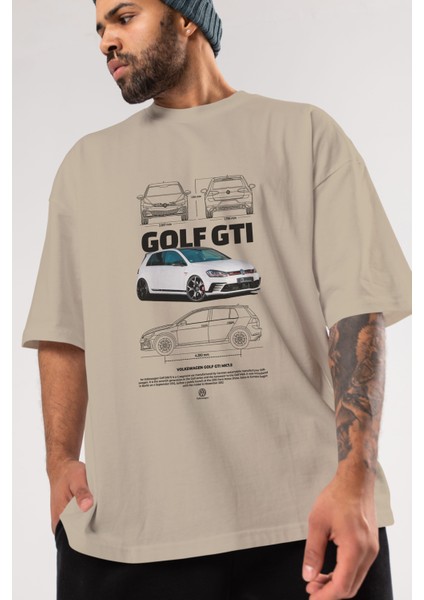 Volkswagen Golf Gtı Mk7 Ön Baskılı Oversize T-Shirt Erkek Kadın Unisex Pamuk Bisiklet Yaka Tişort modelleri