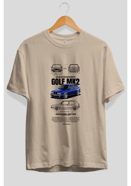 Volkswagen Golf Mk2 Ön Baskılı Oversize T-Shirt Erkek Kadın Unisex Pamuk Bisiklet Yaka Tişort fiyatları