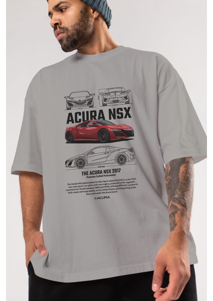 Honda Acura Nsx 1 Ön Baskılı Oversize T-Shirt Erkek Kadın Unisex Pamuk Bisiklet Yaka Tişort modelleri