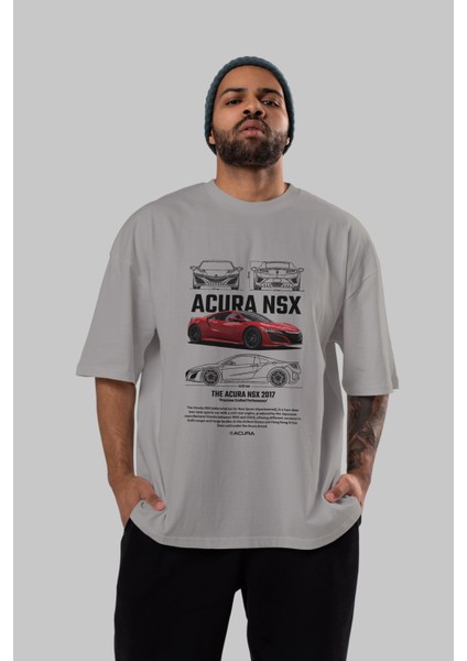 Honda Acura Nsx 1 Ön Baskılı Oversize T-Shirt Erkek Kadın Unisex Pamuk Bisiklet Yaka Tişort indirimleri