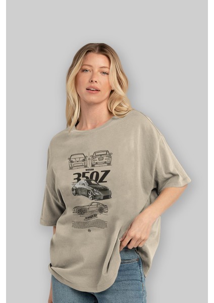 Nıssan 350Z 5 Ön Baskılı Oversize T-Shirt Erkek Kadın Unisex Pamuk Bisiklet Yaka Tişort fırsatları