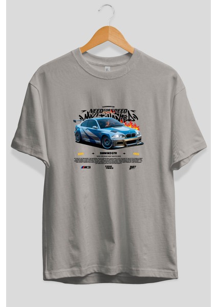 Need For Speed Bmw M3 Gtr Ön Baskılı Oversize T-Shirt Erkek Kadın Unisex Pamuk Bisiklet Yaka Tişort fiyatları