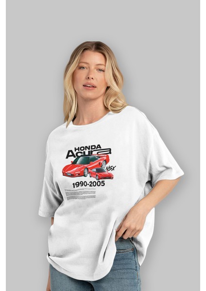 Honda Acura Nsx Ön Baskılı Oversize T-Shirt Erkek Kadın Unisex Pamuk Bisiklet Yaka fırsatları