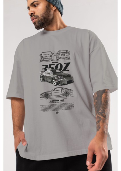 Nıssan 350Z 5 Ön Baskılı Oversize T-Shirt Erkek Kadın Unisex Pamuk Bisiklet Yaka Tişort modelleri