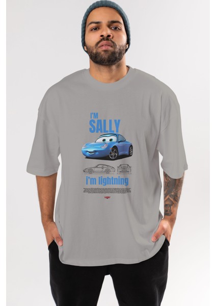 I Am Sally , I Am Lightning Ön Baskılı Oversize T-Shirt Erkek Kadın Unisex Pamuk Bisiklet Yaka Tişort