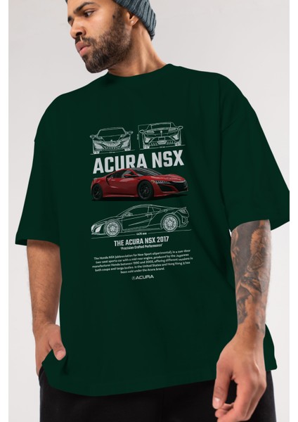 Honda Acura Nsx 1 Ön Baskılı Oversize T-Shirt Erkek Kadın Unisex Pamuk Bisiklet Yaka Tişort modelleri