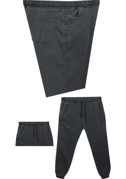 Erkek Büyük Beden 100 KILO-180 Kilo Arası Için Uygun Likralı Jogger Kot Pantolon