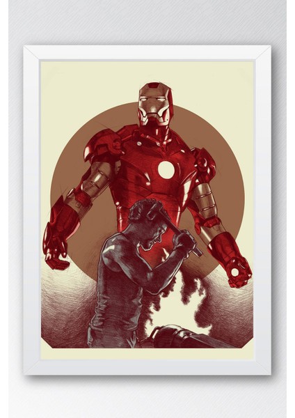Iron Man Çerçeveli Tablo - Demir Adam Marvel Film Posteri Tablo
