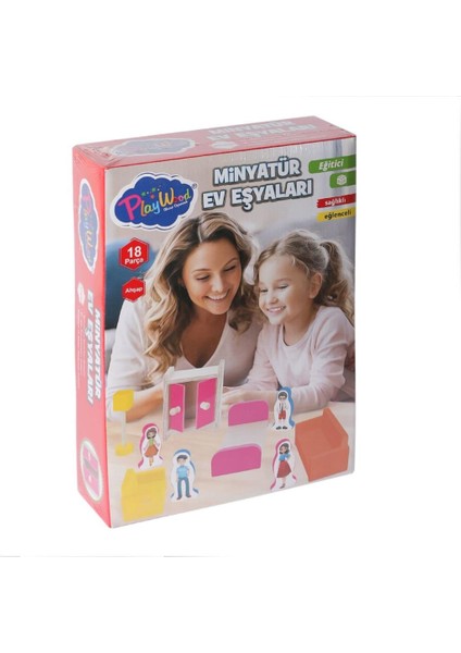 Nessiworld ONY-407 Ahşap Minyatür Ev Eşyaları -Onyıl Oyuncak
