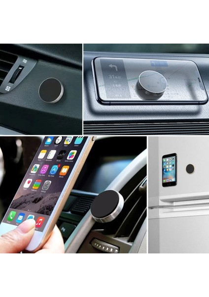 Alpotekno® Tüm Modellerle Uyumlu Manyetik Araç Içi Telefon Tutucu Çok Amaçlı Güçlü Mıknatıs Tutucu