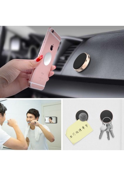 Alpotekno® Tüm Modellerle Uyumlu Manyetik Araç Içi Telefon Tutucu Çok Amaçlı Güçlü Mıknatıs Tutucu