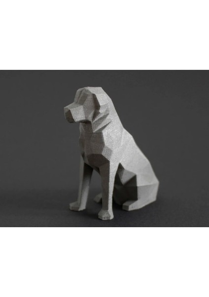 Low Poly Golden Retriever Figürü