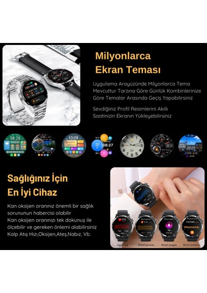 Yeni Spor Watch Klasik Erkek Akıllı Saat Amoled Ekran Sesli Görüşmeli Iphone Huawei Uyumlu 8,9,10 modelleri