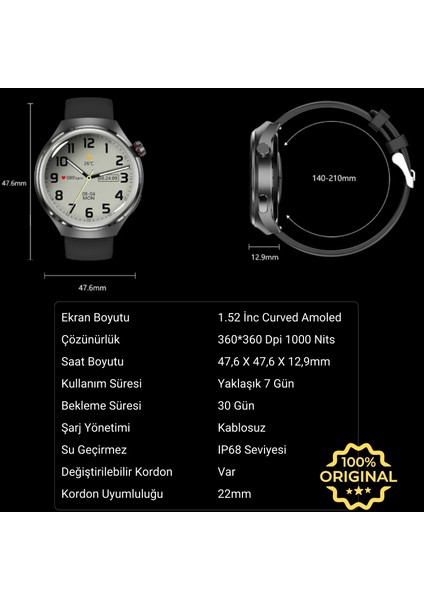 2025 Hk8 Hero Akıllı Saat - Amoled Ekranlı, Sesli Arama Özelliği, Huawei iPhone Uyumlu Watch 8-9-10 indirimleri