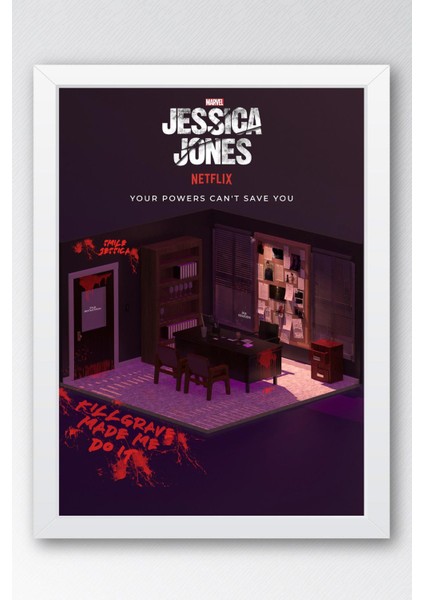 Jessica Jones Çerçeveli Tablo - Marvel Dizi Posteri Tablo
