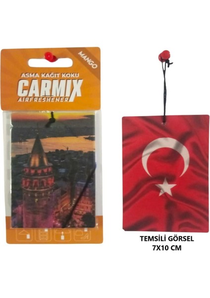 Dekoratif Asma Kağıt Koku Oto Ev Kokusu Kağıt Koku Mango (Kavun) Kokulu 1 Adet