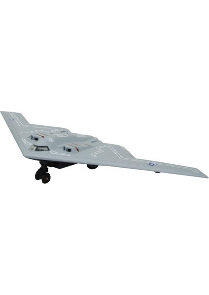 HW777-20 - Çek Bırak Metal Uçak Sesli Işıklı - Gri (Lisinya)