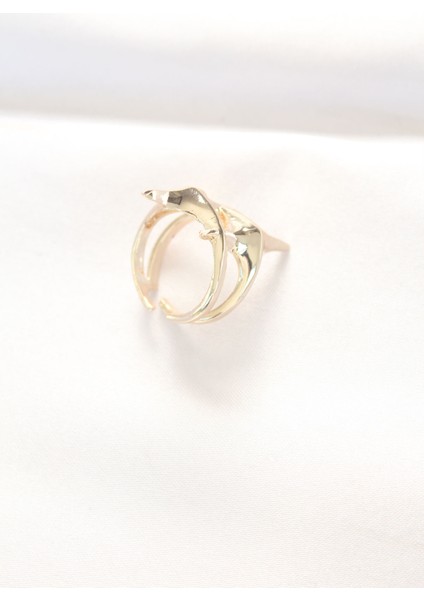 Yıldız Model Gold Renk Ayarlanabilir Yüzük - Lisinya