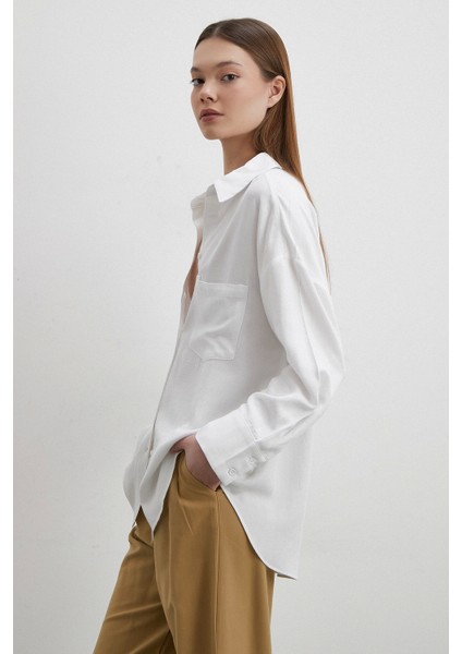 Keten Karışımlı Linen Prunes Gömlek Beyaz fırsatları