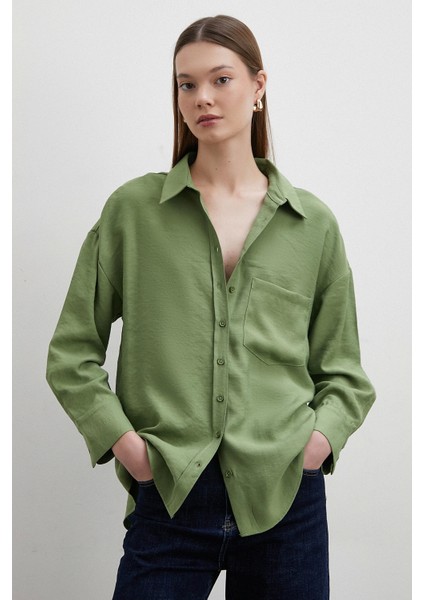 Mars Tencel Dökümlü Gömlek Yeşil fırsatları