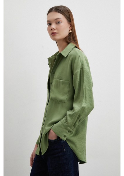 Mars Tencel Dökümlü Gömlek Yeşil indirimleri