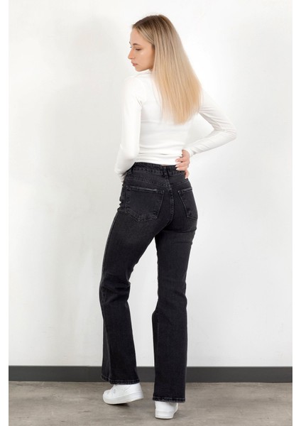 Kadın Yüksek Bel İspanyol Paça Jean Antrasit – 2038-613 modelleri