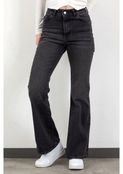 Kadın Yüksek Bel İspanyol Paça Jean Antrasit – 2038-613 fırsatları