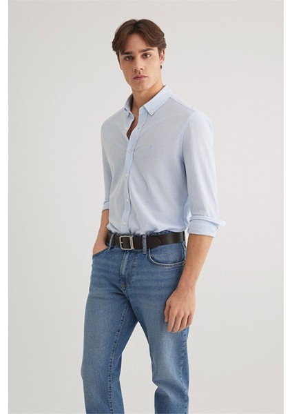 Çizgili Mavi Gömlek 0211402-88654 fiyatları